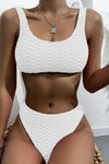 Scalloped Edges Ribbed Bikini