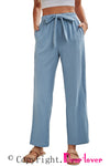 Elastic Waist Drawstring Wide Leg Pants