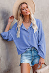Khaki Buttoned Loose Long Sleeve Shirt