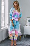 Multicolor Utopia Cotton Blend Tie Dye Hoodie Joggers Loungewear