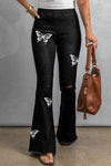 Distressed Bell Bottom Denim Pants