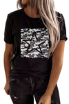 Letter Heart-shaped Rugby Graphic Print Short Sleeve T-shirt