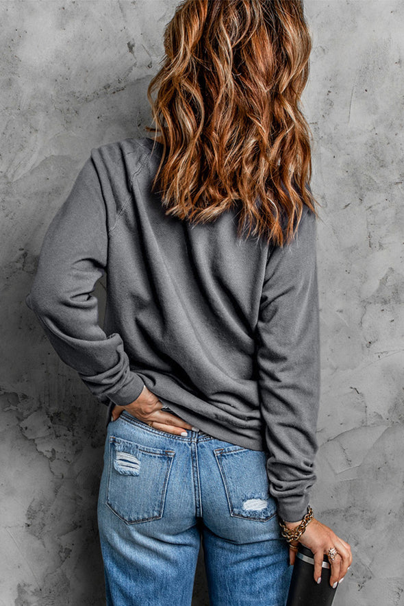 French Terry Cotton Blend Pullover Sweatshirt