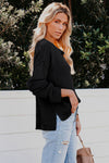 Buttoned Side Split Knit Sweater