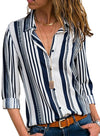 Blue Striped Modern Women Shirt