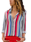 Blue Striped Modern Women Shirt