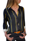 Blue Striped Modern Women Shirt