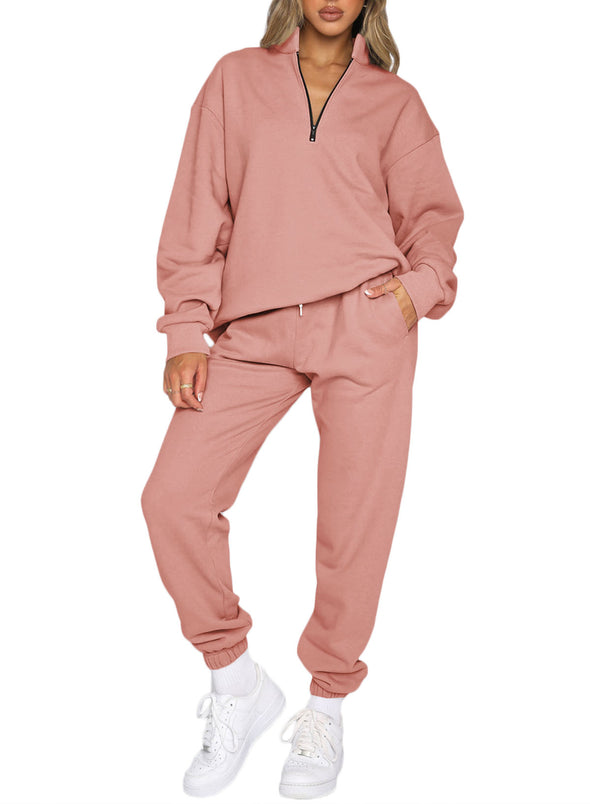 Women's Lounge Sets Long Sleeve Pullover Long Sweatpants Two Piece Outfit Tracksuit