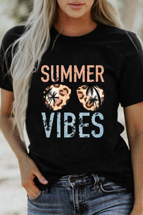 Summer Vibes Print Loose T Shirt