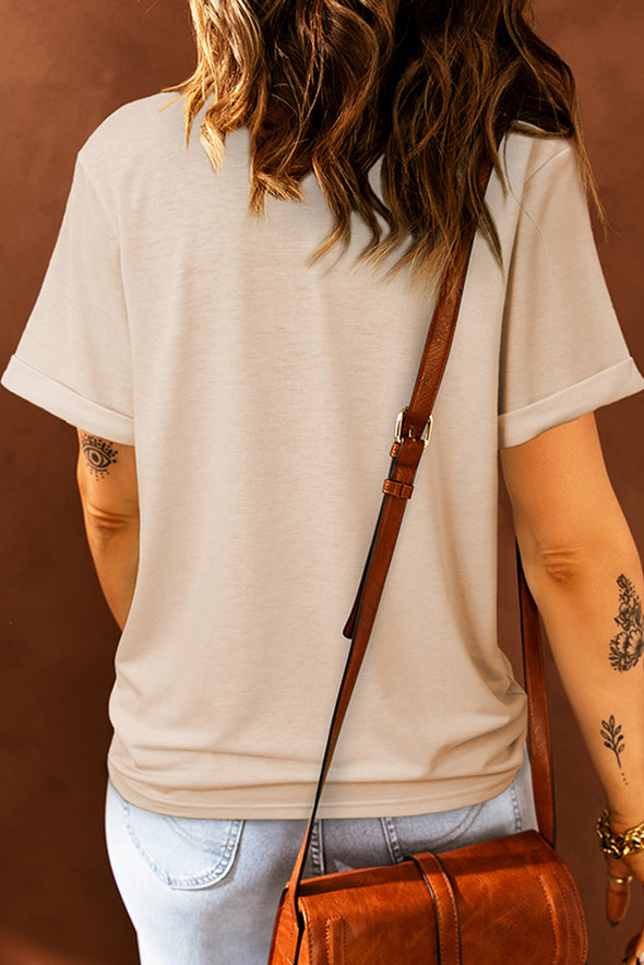 Letter Heart-shaped Rugby Graphic Print Short Sleeve T-shirt
