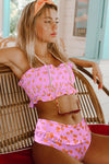 Floral Print Crop Top Bikini Set