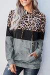 Leopard Tie Dye Colorblock Hoodie