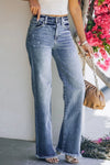 Raw Hem Straight Leg Jeans