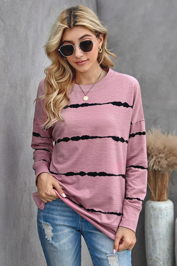 Tie-dye Stripes White Sweatshirt