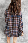 Pocket Buttons Long Sleeve Plaid Shirt