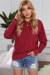 French Terry Cotton Blend Pullover Sweatshirt