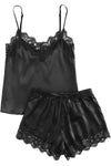 Lace Satin Sleepwear Cami Top and Shorts Pajama Set