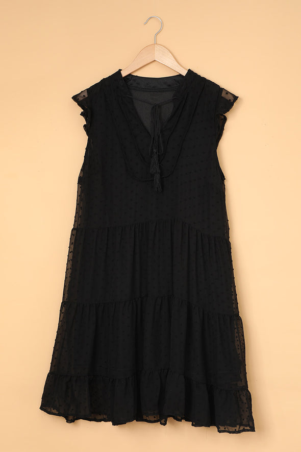 Swiss Dot Tiered Babydoll Mini Dress