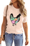 Letter Heart-shaped Rugby Graphic Print Short Sleeve T-shirt