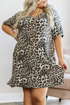 Plus Size Short Sleeve Mini Dress with Pocket