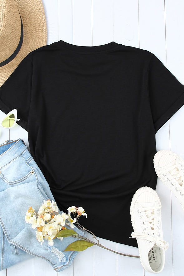 Leopard Sunflower Cactus Print Short Sleeve T Shirt