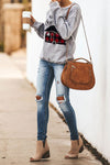 Merry Christmas Letters Print Pullover Sweatshirt