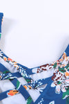 Floral Print Criss Cross U-neck One-piece Swimsuit