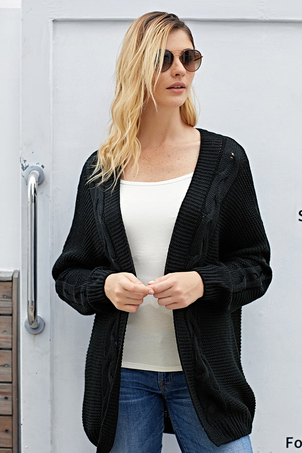 Chunky Wide Long Sleeve Knit Cardigan