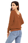 Cross Back Hollow-out Sweater