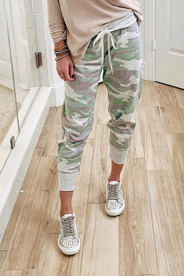 Camo Print Knit Sport Pants