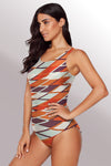 Gradient Criss Cross Back One Piece Swimsuit