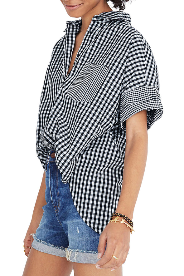 Gingham Play Button Down Shirt