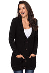 Front Pocket and Buttons Closure Cardigan