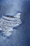 Fading Distressed Holes Crop Jeans