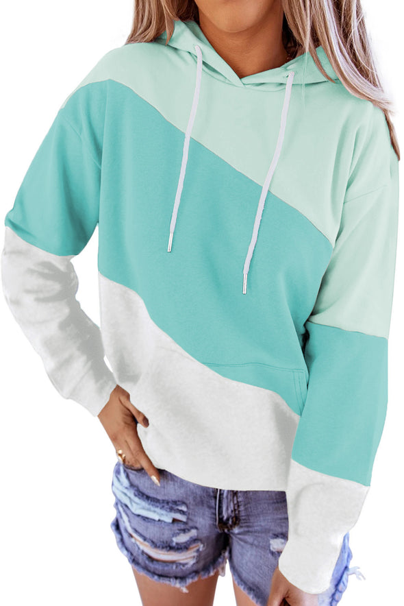 Colorblock Drawstring Hoodie