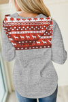 Christmas Reindeer Print Stitching Hoodie