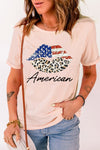 Leopard Sunflower Cactus Print Short Sleeve T Shirt