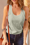 Letters Sunflower Graphic Tank Top