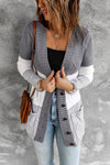 Front Pocket and Buttons Closure Cardigan