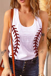 Letters Sunflower Graphic Tank Top