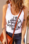 Letters Sunflower Graphic Tank Top