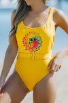 Ribbed One-piece Swimsuit with Belt