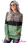 Leopard Tie Dye Colorblock Hoodie