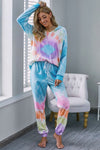 Multicolor Utopia Cotton Blend Tie Dye Hoodie Joggers Loungewear