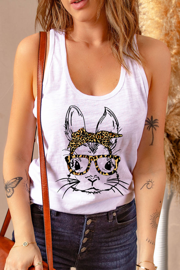Letters Sunflower Graphic Tank Top