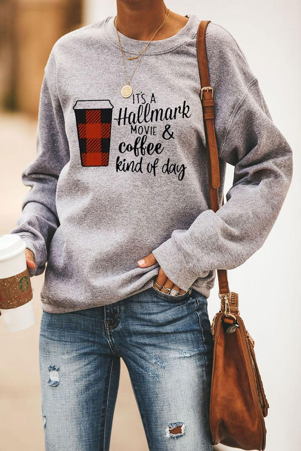 Merry Christmas Letters Print Pullover Sweatshirt