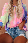 Multicolor Tie-dye Knit Hoodie