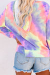 Multicolor Tie-dye Pocket Zip Up Hoodie