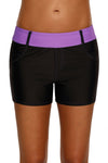 Coral Waistband Faux Denim Sports Shorts