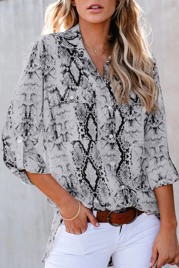 Classic Leopard Print Shirt with Pockets